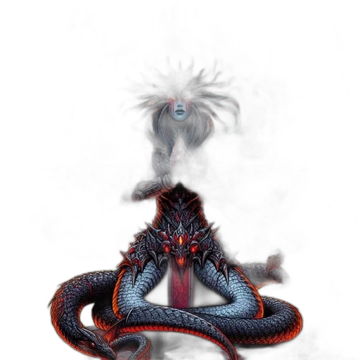 dragon, creature, animal, staff transparent PNG cut-out