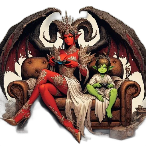 comic book art, concept art, fantasy art, red transparent PNG cut-out
