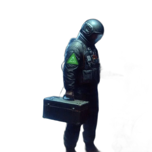 jacket, robot, staff, mask transparent PNG cut-out