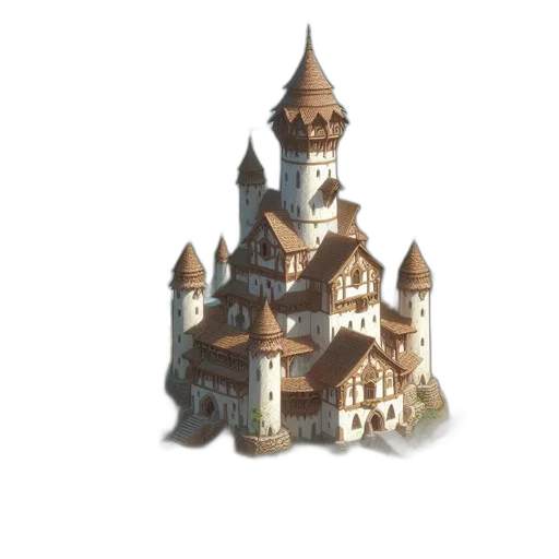 building, crown, 3d render, concept art transparent PNG cut-out