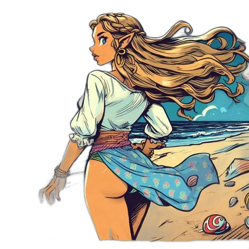 dress, concept art, comic book art, watercolor transparent PNG cut-out