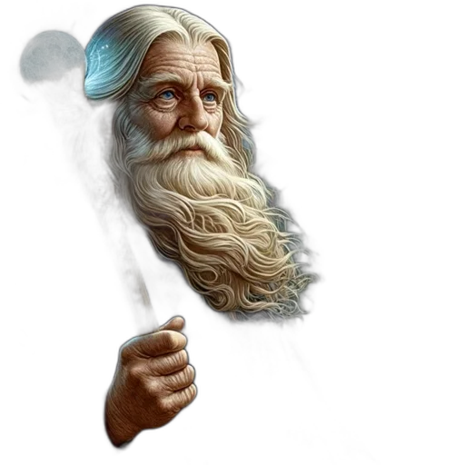face, staff, hair, fantasy art transparent PNG cut-out
