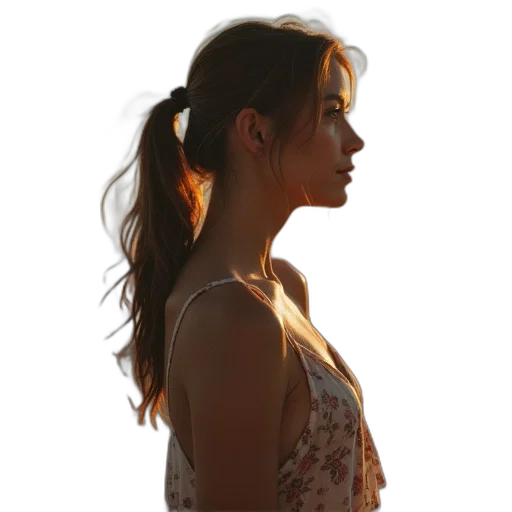 dress, face, jewelry, staff transparent PNG cut-out
