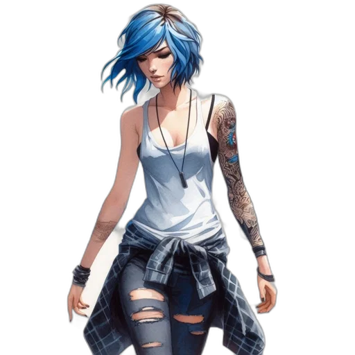 dress, concept art, fantasy art, cyberpunk transparent PNG cut-out