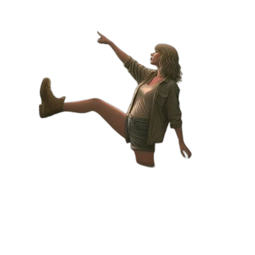 shoes, creature, staff, 3d render transparent PNG cut-out