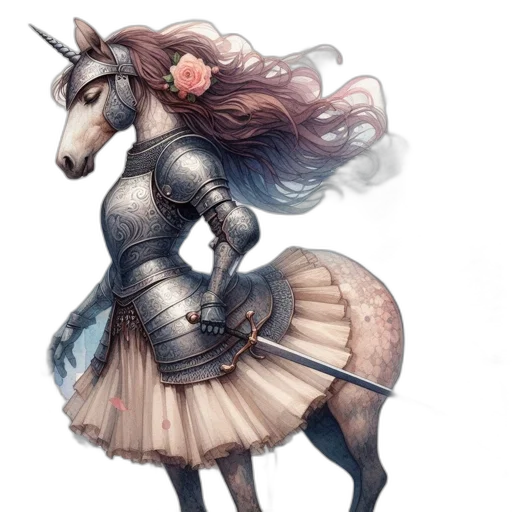 dress, dragon, animal, staff transparent PNG cut-out
