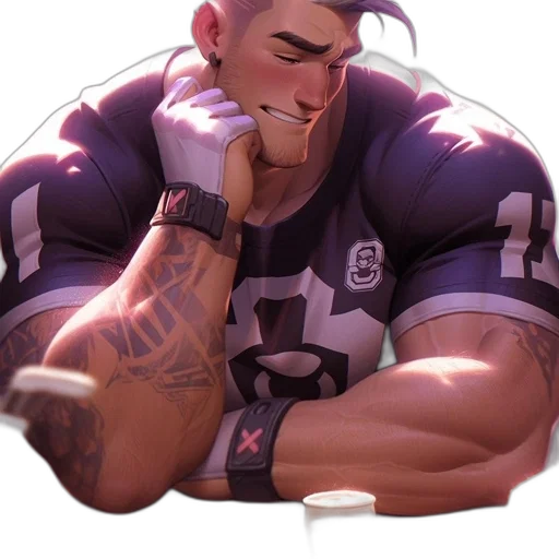 weapon, face, jacket, staff transparent PNG cut-out