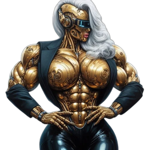 robot, mask, jewelry, comic book art transparent PNG cut-out