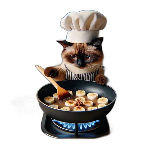 food, staff, anthropomorphized, cat transparent PNG cut-out