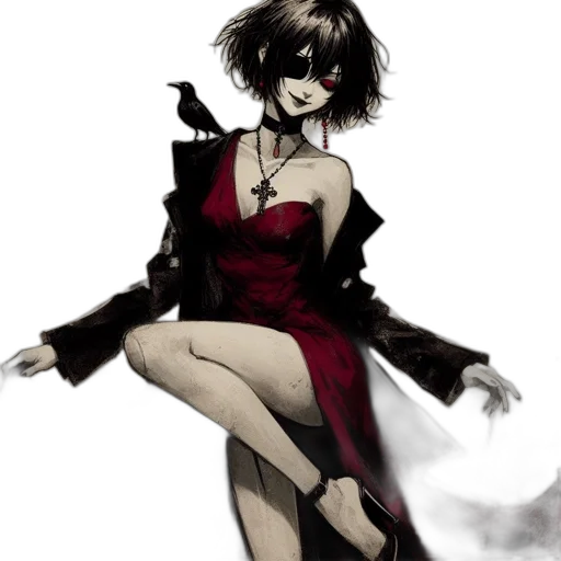 dress, weapon, staff, mask transparent PNG cut-out