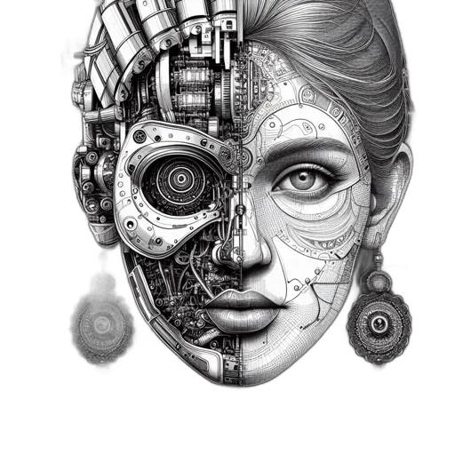 mask, robot, face, cyberpunk transparent PNG cut-out