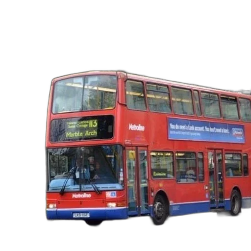 photorealistic, 3d render, red, double-decker transparent PNG cut-out