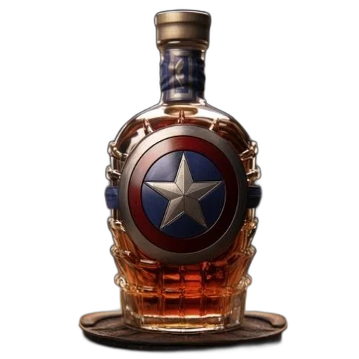 bottle, crown, weapon, 3d render transparent PNG cut-out