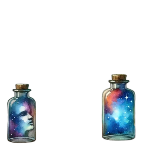 bottle, jewelry, vaporwave, pixel art transparent PNG cut-out