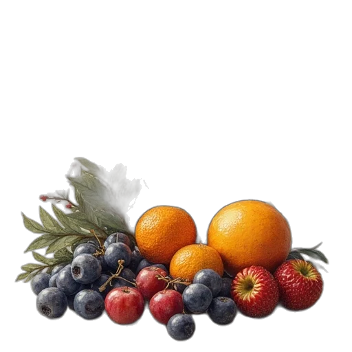 food, crown, photorealistic, oil painting transparent PNG cut-out
