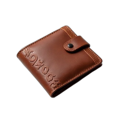 brown, leather, wallet, textured transparent PNG cut-out