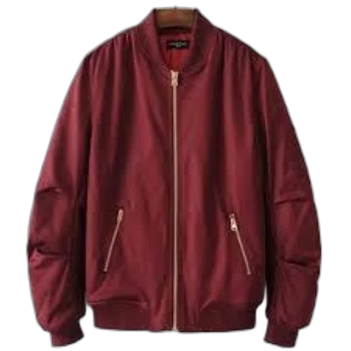jacket, red, maroon, bomber transparent PNG cut-out