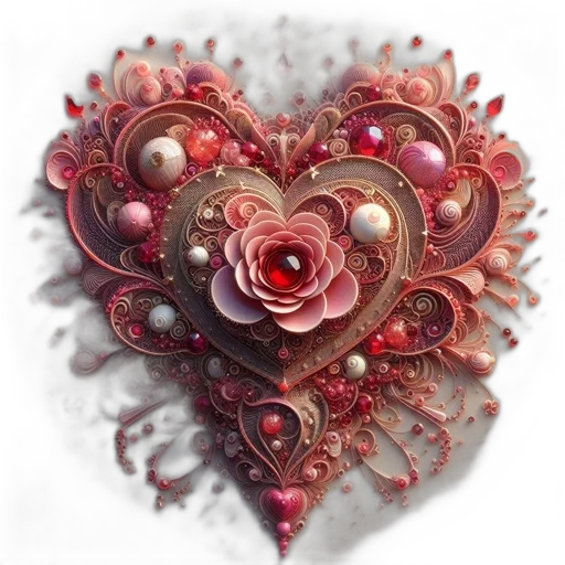 jewelry, flower, photorealistic, 3d render transparent PNG cut-out