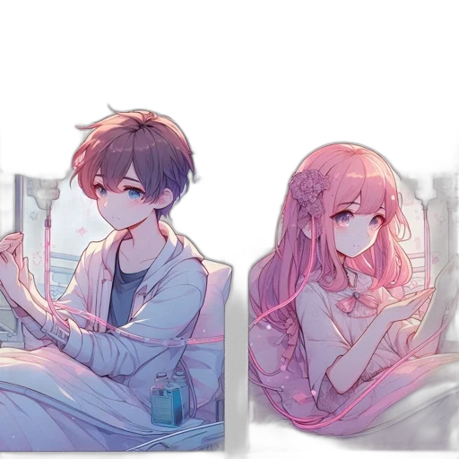 mask, anime, pixel art, watercolor transparent PNG cut-out