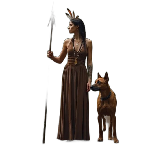 staff, animal, jewelry, dress transparent PNG cut-out