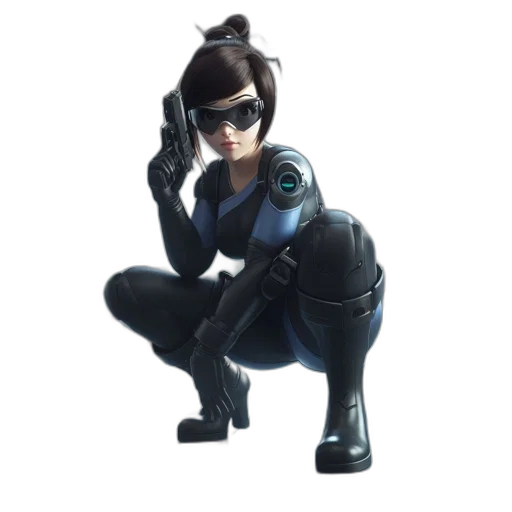 robot, jacket, staff, weapon transparent PNG cut-out