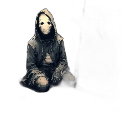 mask, jacket, face, creature transparent PNG cut-out