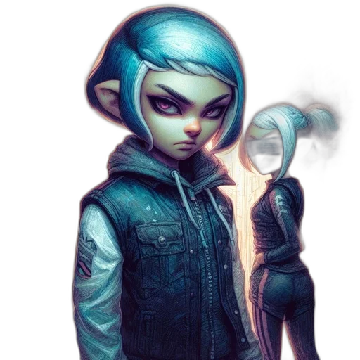 jacket, robot, concept art, cyberpunk transparent PNG cut-out