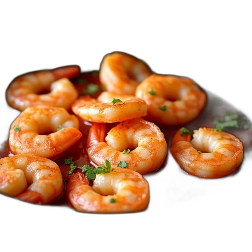 food, photorealistic, 3d render, shrimp transparent PNG cut-out