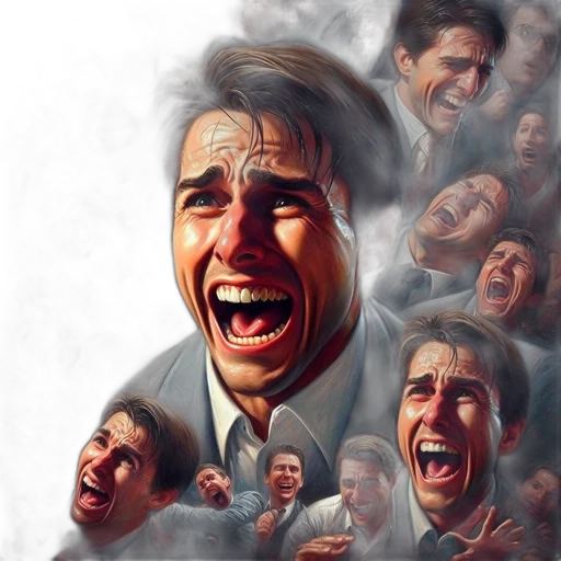face, photorealistic, concept art, emotionally transparent PNG cut-out