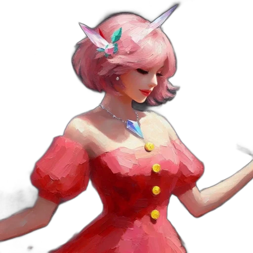 dress, staff, concept art, 3d render transparent PNG cut-out