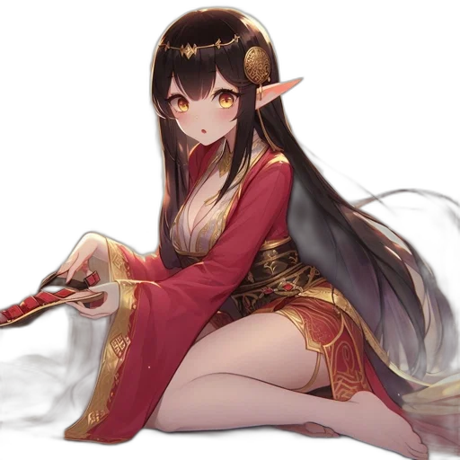 dragon, staff, dress, weapon transparent PNG cut-out