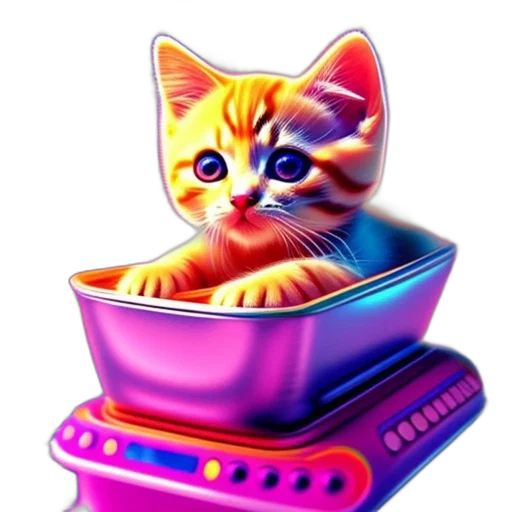 food, robot, animal, vaporwave transparent PNG cut-out