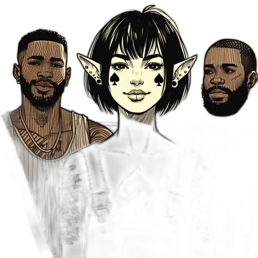 face, concept art, fantasy art, comic book art transparent PNG cut-out