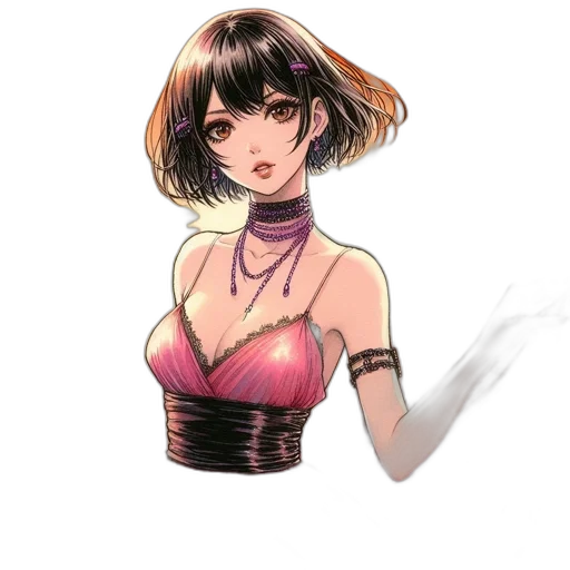 dress, flower, staff, weapon transparent PNG cut-out