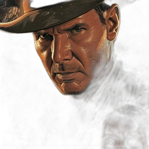 hat, face, staff, comic book art transparent PNG cut-out