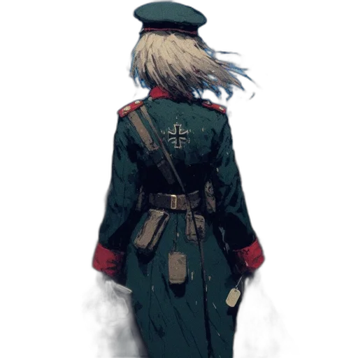 jacket, staff, hat, weapon transparent PNG cut-out