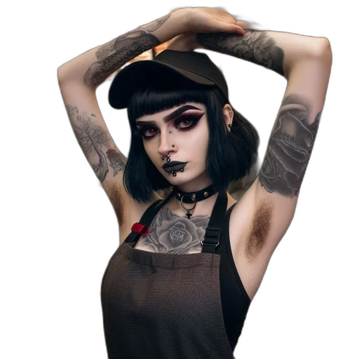 hat, staff, dress, creature transparent PNG cut-out
