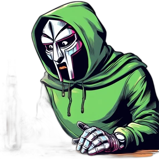 mask, jacket, face, comic book art transparent PNG cut-out