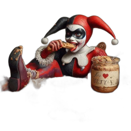 food, 3d render, concept art, jester transparent PNG cut-out