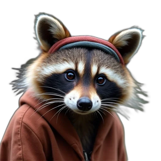 jacket, animal, hat, staff transparent PNG cut-out