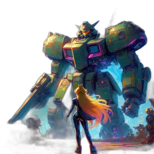 robot, weapon, concept art, cyberpunk transparent PNG cut-out