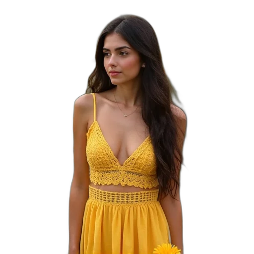 dress, jewelry, golden, person transparent PNG cut-out
