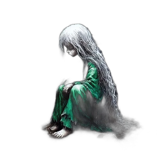 hair, creature, dress, face transparent PNG cut-out