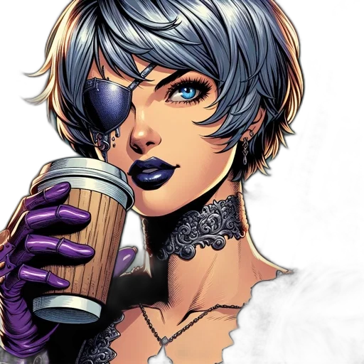 face, comic book art, concept art, fantasy art transparent PNG cut-out