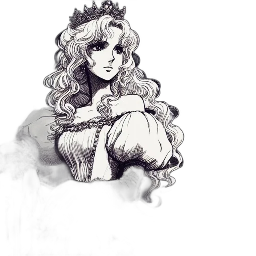 crown, dress, staff, face transparent PNG cut-out