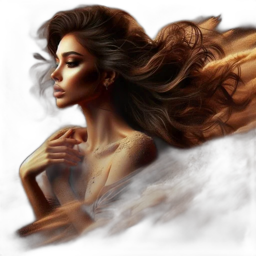 hair, photorealistic, fantasy art, concept art transparent PNG cut-out