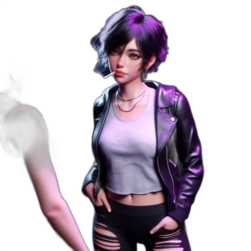 jacket, concept art, cyberpunk, 3d render transparent PNG cut-out