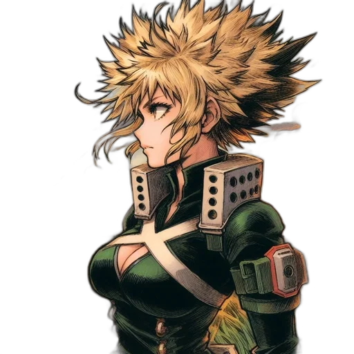 jacket, hair, weapon, mask transparent PNG cut-out
