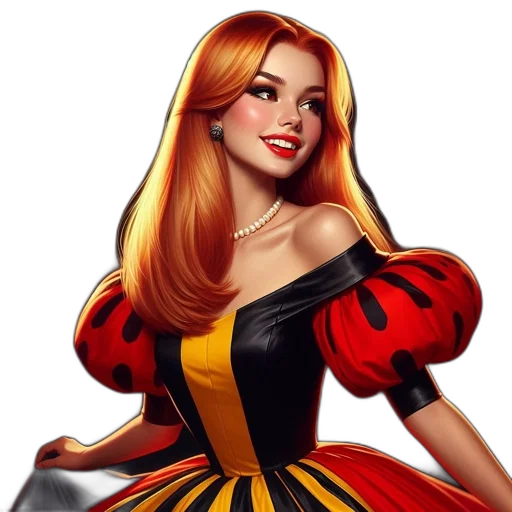 dress, comic book art, fantasy art, cartoon transparent PNG cut-out