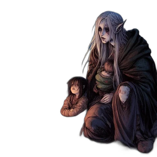 concept art, fantasy art, pixel art, watercolor transparent PNG cut-out